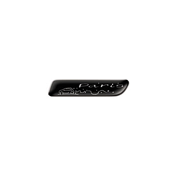 Fiat 500/500c badge zwart Parijs met zilver motief
