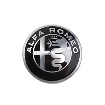 Alfa Romeo naafkapjes set zwart / zilver