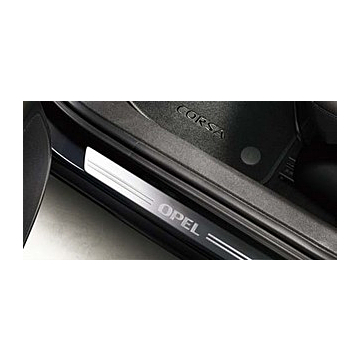 Opel Corsa D / E scuff plates set stainless steel (set of two scuff plates)