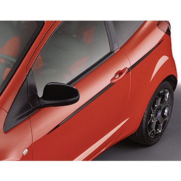 Ford Ka (09/2008 - 05/2016) striping voor zijkant, carbon-look