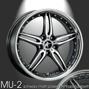 Musketier Citroën C-Crosser / Peugeot 4007 lichtmetalen velg MU-2 8,5x19 mat zwart met rvs