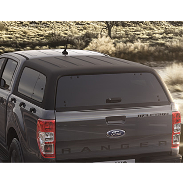 Ford Ranger (02/2019 - ..) dubbele cabine hard top met zijruiten, matzwart