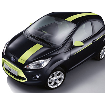 Ford Ka (09/2008 - 05/2016) striping compleet Jump (groen) met dakspoiler