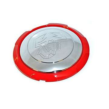 Abarth 500 naafkapje chroom / rood