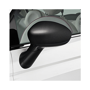 Fiat 500/500c wrappingpakket spiegelkappen micro carbon zwart