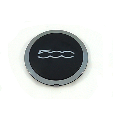 Fiat 500 naafkap zwart / chroom