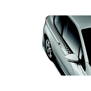 Peugeot 208 (2012 - 2019) stickers zijkanten zwart-wit geblokt 5-drs