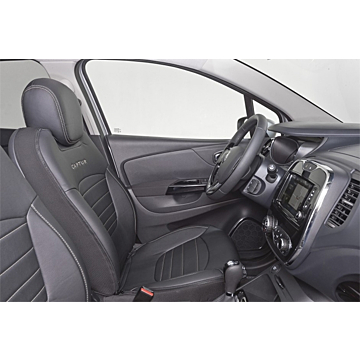 Renault Captur (2013 - 2019) seat covers leather-look Zipper gray stitches