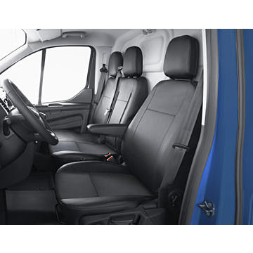 Ford Tourneo / Transit Custom (02/2018 - 09/2023) stoelovertrek premium bestuurdersstoel voor, zwart kunstleer
