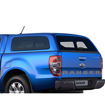 Ford Ranger (02/2019 - ..) dubbele cabine hard top met zijruiten, Blue Lightning